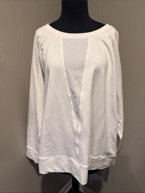 B44 The North Face Women’s XXL White Pullover Sweatshirt with Mesh Panel